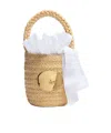 Patou Braided Handle Bucket Bags Ribbon Detail In Nude