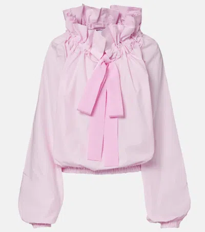 Patou Iconic Cotton Poplin Blouse In Pink