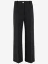 Patou Wide Leg High Waist Trousers With Belt Loops In Black