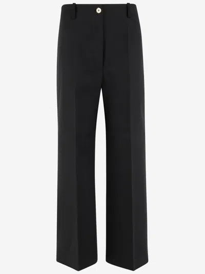 Patou Iconic Cotton Trousers In Black