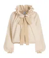 Patou Iconic Drawstring Poplin Top In Nude