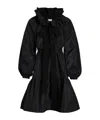 Patou Iconic Drawstring Faille Mini Dress In Black