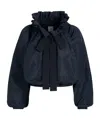 Patou Sleeveless Drawstring Neck Cropped Top In Navy Black