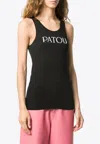 Patou Modern Sleeveless Scoop Neck Tank Top In Black
