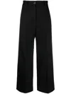 Patou Wide Leg High Waist Trousers With Belt Loops In Black