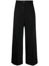 Patou Wide Leg High Waist Trousers With Belt Loops In Black