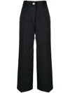 Patou Wide Leg High Waist Trousers With Belt Loops In Black