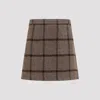 Patou Tweed Mini Skirt In Gray Checkerboard