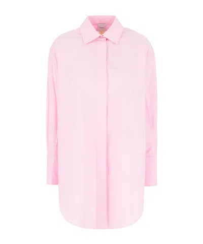 Patou Iconic Organic-cotton Mini Shirt Dress In Pink