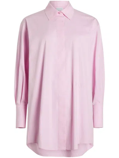 Patou Iconic Organic-cotton Mini Shirt Dress In Pink