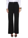 Patou Wide Leg High Waist Trousers With Belt Loops In Black