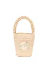 Patou Iconic Raffia Bucket Bag In Yellow