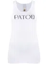 Patou Ribbed Sleeveless Cotton Tank With Round Neckline