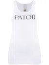 Patou Ribbed Sleeveless Cotton Tank With Round Neckline