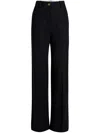 Patou Wide Leg High Waist Trousers With Belt Loops In Black