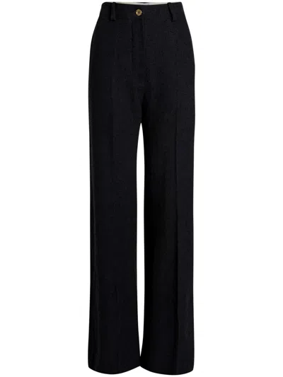 Patou Iconic Tweed Long Trousers In Black