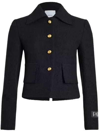 Patou Iconic Tweed Short Jacket In Black