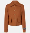 Patou Iconic Wool And Cotton-blend Jacket In Brown