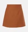 Patou Iconic Wool And Cotton-blend Miniskirt In Beige