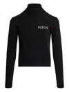 Patou Intarsia Turtleneck Jumper In Black