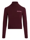 Patou Intarsia Turtleneck Jumper In Burgundy