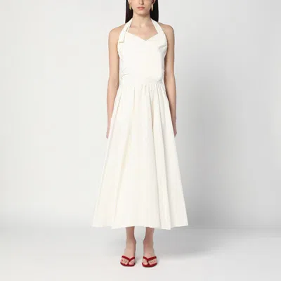 PATOU PATOU  IVORY DRESS WITH A BOW ON THE BACK