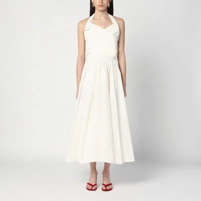 PATOU IVORY DRESS WITH A BOW ON THE BACK