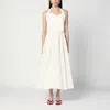 Patou Ivory Dress With A Bow On The Back In White