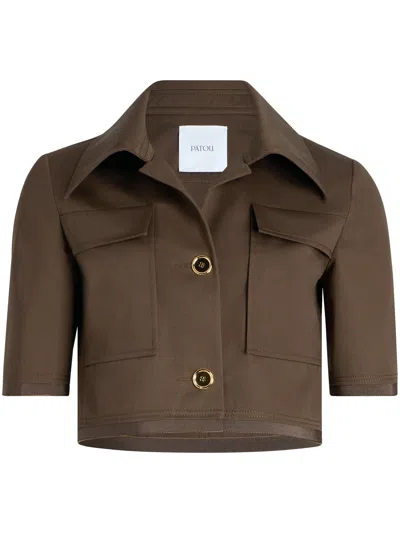 PATOU SHORT SLEEVES CROPPED JACKET BY PATOU,JA0480074 808B JAVA BROWN