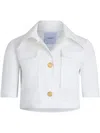 Patou Short-sleeved Cropped Jacket In White