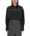 Patou Jacket Cropped Length Gold Buttons In Gray
