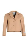 Patou Short Blazer Patch Detail In Beige