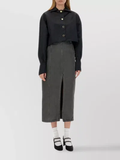 Patou Jacket Cropped Length Gold Buttons In Black