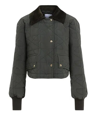 Patou Cropped Quilted Jacket In Green