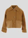 Patou Wool Cropped Jacket In Beige