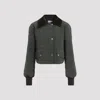 Patou Quilted Velvet Collar Cropped Blouson In Black
