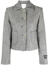 Patou Single Breasted Cropped Jacket In Grey