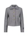 Patou Cropped Wool Jacket In Grey