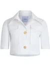 Patou Short-sleeved Cropped Jacket In White