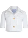 Patou Short-sleeved Cropped Jacket In White