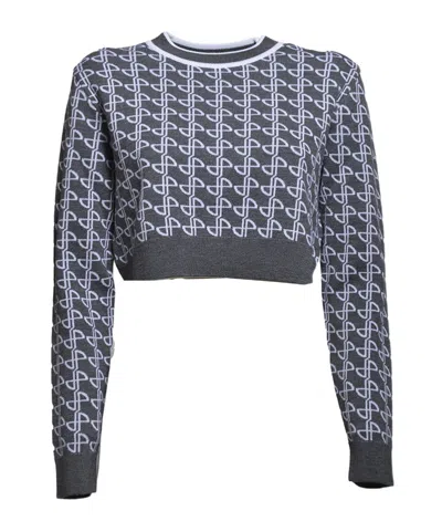 PATOU PATOU JACQUARD CREWNECK CROPPED JUMPER
