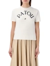 Patou Ribbed Sleeve Crewneck Top In White