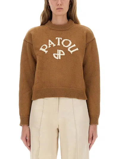 Patou Jersey With Logo In Brown