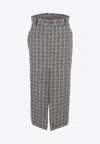 Shop Patou Jewel Pencil Skirt In Gray