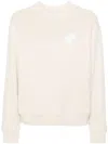 Patou Logo-patch Cotton Sweatshirt In Neutrals