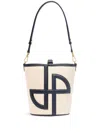 Patou Jp Bucket Bag Canvas Mm In Navy Black
