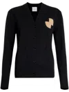 Patou Wool And Cashmere Embroidered Cardigan In Schwarz