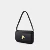 Patou Black Leather Le Classic Lock Shoulder Bag In Black