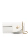 Patou Jp Calf Leather Clutch In White