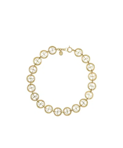 Patou Jp Coin Collar Necklace In Gold